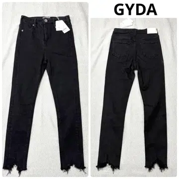 택 포함 새상품 GYDA 러기드 엣지 스키니 데님 블랙 WEB 한정판
