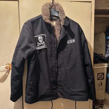 STRKFITRON 블랙 밀리터리 자켓 U.S.N.