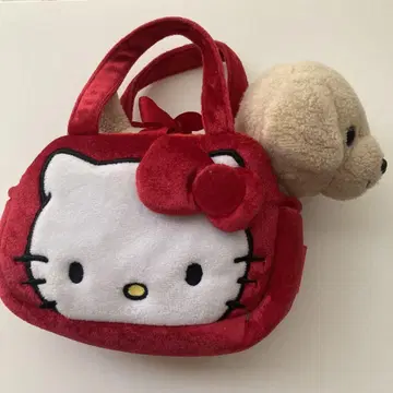[ 가격 인하! ] 헬로키티 가방 백 강아지 봉제 인형 산리오 키티