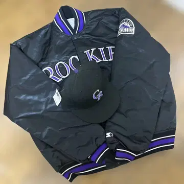 90년대 MLB 콜로라도 로키스 새틴 자켓 L