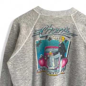 80s 빈티지 Hanes USA 프린트 맨투맨 M K12
