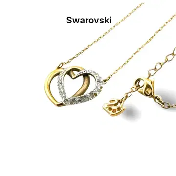 [ 새상품급 ] SWAROVSKI 스와로브스키 목걸이 하트 로즈 골드