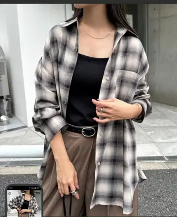 앤도미 체크 긴팔 셔츠 M 사이즈