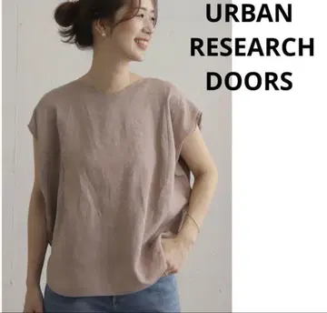 URBAN RESEARCH DOORS 린넨 2WAY 프렌치 턱 블라우스