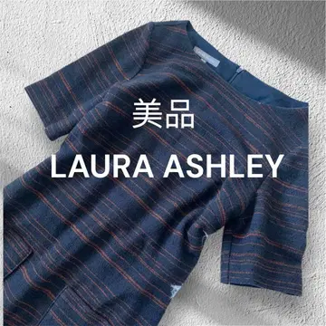 LAURA ASHLEY 보더 울 소재 블랙, 다크 네이비, 브라운 원피스