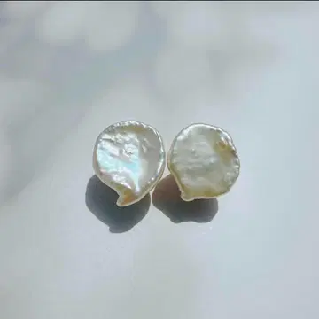 빅 사이즈 화이트 담수 진주 귀걸이 브라이덜 웨딩 새상품