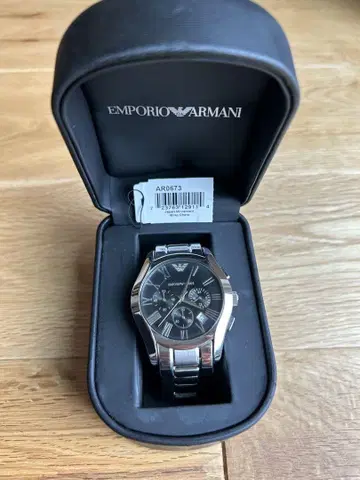 EMPORIO ARMANI 손목시계 크로노그래프 실버 블랙