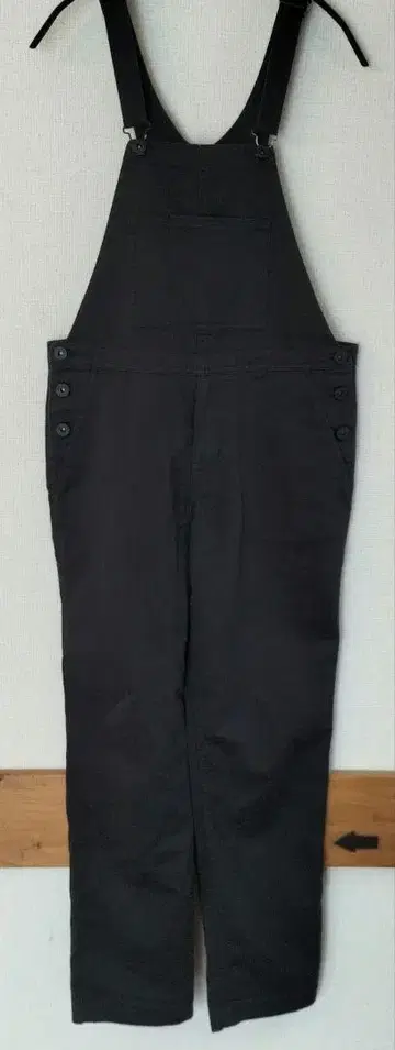 DICKIES 블랙 오버롤 살로펫 롱 바지