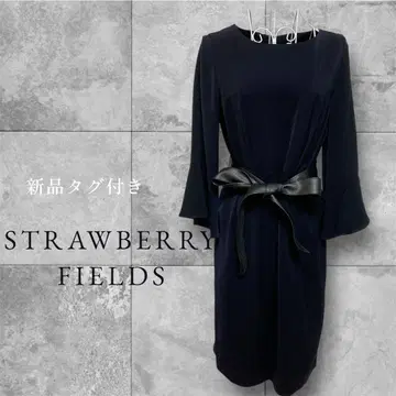 새상품 STRAWBERRY FIELDS 네이비 플레어 미디 원피스