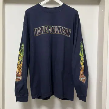 Harley-Davidson 00s usa 양면 프린트 롱 T