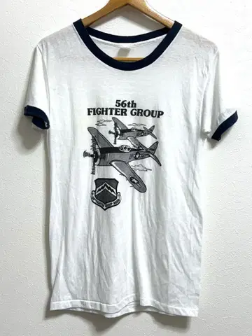 80년대 제56전투기 편대 밀리터리 링거 티셔츠 빈티지 USARMY