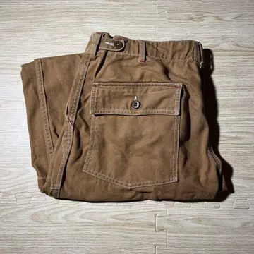 선착순! 구제 의류 브라운 워크 팬츠 더블 스티치 베이지