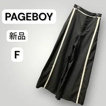 PAGEBOY 블랙 사이드 라인 와이드 팬츠 새상품 F 이지 팬츠