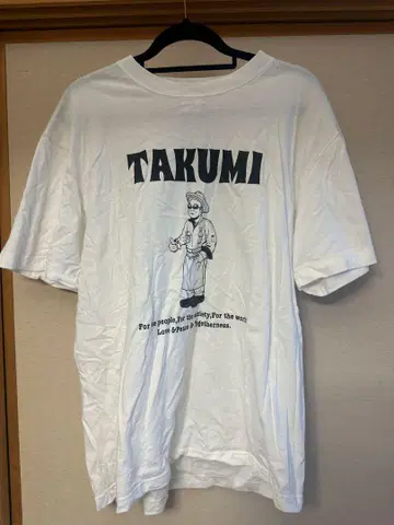 라멘 지로 TAKUMI 그래픽 T셔츠 화이트