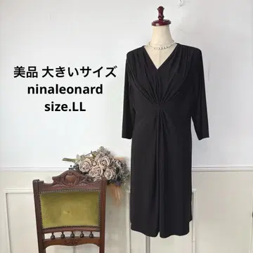 새상품급 빅 사이즈 ninaleonard 블랙 스트레치 원피스