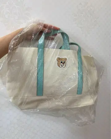 곰 자수 토트백 아이보리 대 택 없음
