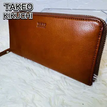 미사용 새상품 TAKEO KIKUCHI 가죽 라운드 지퍼 장지갑