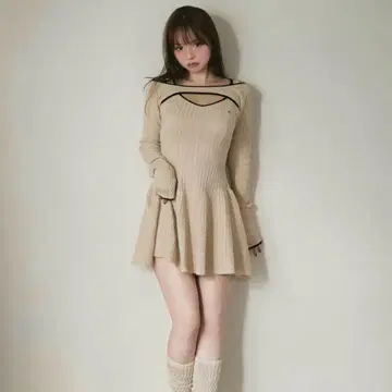 andmary Nana 케이블 플레어 미니 드레스 새상품