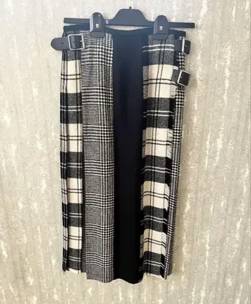 PATCHWORK 체크 무늬 롱 스커트 F 사이즈