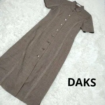 [ DAKS ] 닥스(9AR) 롱 원피스 긴팔 7부 소매 체크 무늬