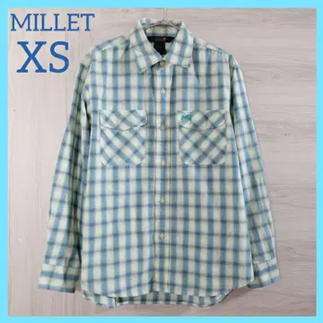 [ MILLET ] 새상품급 밀레 긴팔 체크 셔츠 그린 계열 아웃도어