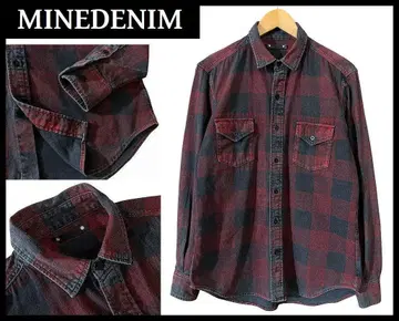 명작 마인 데님 빈티지 가공 버팔로 체크 데님 셔츠 M