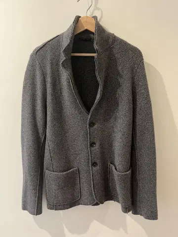 SISLEY 그레이 헤링본 가디건 자켓 M
