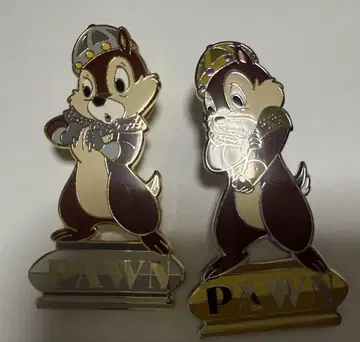 칩과 데일 메탈릭 핀 배지 세트 체스 pawn