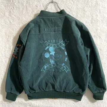 90s 리버서블 코듀로이 자켓 미키마우스 그린 S