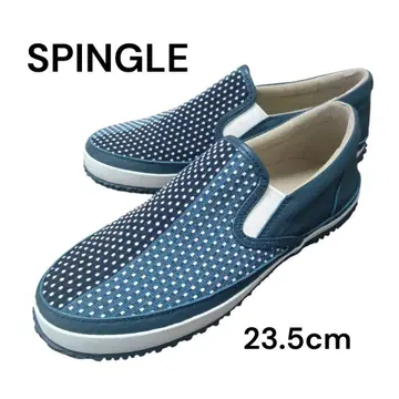 새상품급 SPINGLE 스핑글 슬립온 스니커즈 가쓰오 줄무늬 소가죽