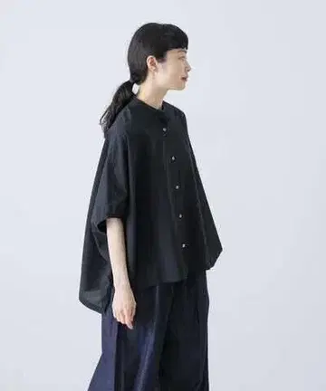 핸드메이드 오버 사이즈 블랙 반팔 셔츠