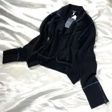 새상품 Y2K ARMANI 아르마니 청바지 캐시미어 혼방 집업 니트