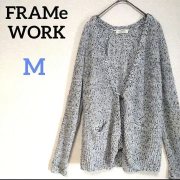 FRAMeWORK 니트 가디건 1개 버튼 장식 버튼 코튼 겉옷