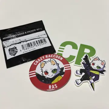 CRAZY RACCOON 캔뱃지 스티커 세트 RAS