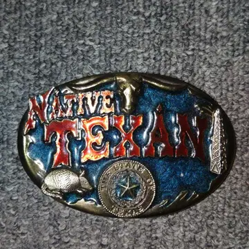Native Texan 벨트 버클 1985년 미국제