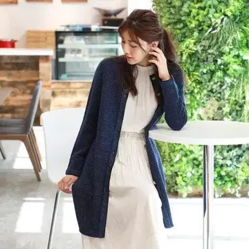 TO BE CHIC 카르테 트위드 롱 가디건 M