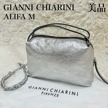 새상품급 GIANNI CHIARINI 알리파 M 숄더백 실버