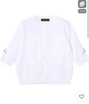 CABaN 파인 폴리에스테르 하프 슬리브 포켓 가디건