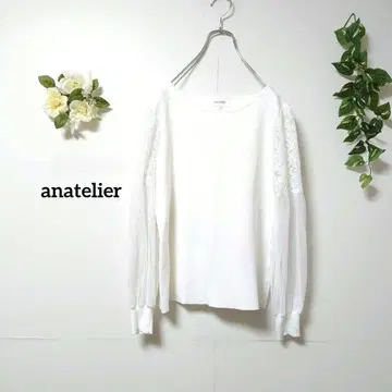 아나텔리어 레이스 슬리브 니트 상의 M 화이트