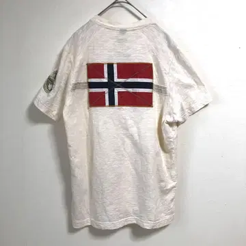 새상품급 NAPAPIJRI 나파피리 국기 반팔 헨리넥 티셔츠
