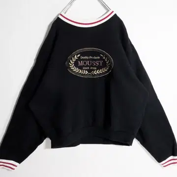 MOUSSY 마우지 맨투맨 트레이닝복 자수 FREE 블랙