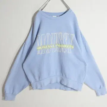 MOUSSY 마우지 맨투맨 트레이닝복 자수 FREE 스카이블루