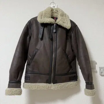 ALPHA INDUSTRIES 브라운 가죽 자켓 M 사이즈