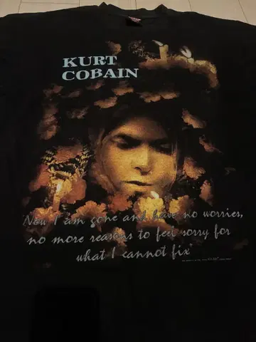 초레어 90'S KURT COBAIN 추모 T셔츠 NIRVANA XL