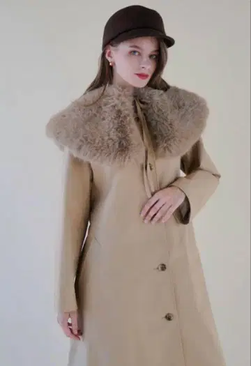 Acka 퍼 칼라 트렌치코트 [퍼 없음]