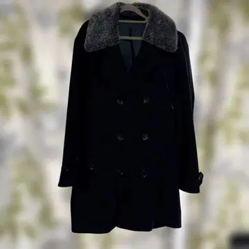 JUNMEN 네이비 울 퍼 피코트