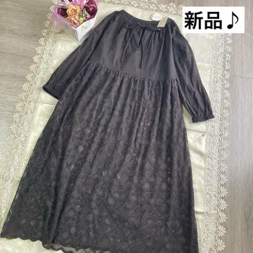 사만사 모스모스 새상품 오가닉 코튼 레이스 원피스 블랙