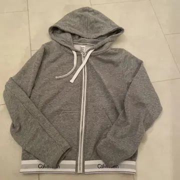 Calvin Klein 그레이 후드 부착 후드티 XS