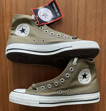 미사용 CONVERSE ALL STAR 하이컷 스니커즈 올리브 25cm