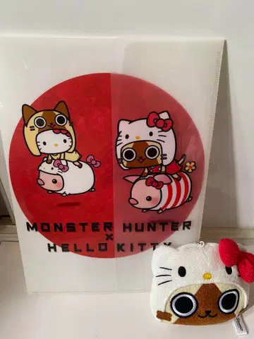 희귀 레어! 몬스터 헌터 x 헬로키티 클리어 파일과 티슈 케이스